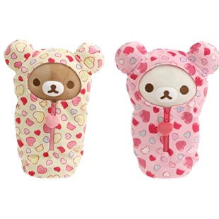 预定SANX轻松熊爱心睡袋毛绒玩偶公仔熊哥熊妹棕熊熊弟小黄鸡周边