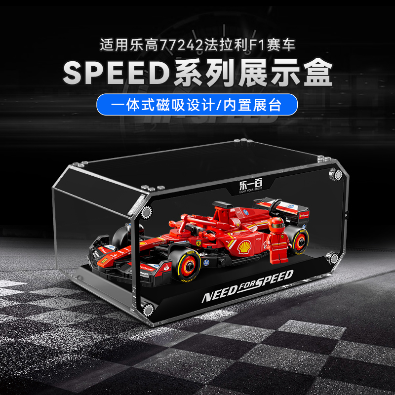 适用乐高speed系列 F1赛车展示盒77242-77251 透明亚克力防尘罩