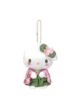 现货三丽鸥SANRIO抹茶和服樱花kitty凯蒂猫毛绒挂件公仔玩偶礼物