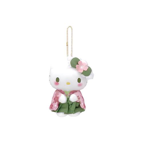 现货三丽鸥SANRIO抹茶和服樱花kitty凯蒂猫毛绒挂件公仔玩偶礼物
