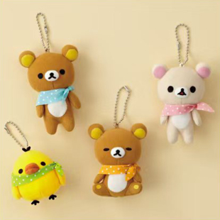预定轻松熊丝巾系列毛绒挂件玩偶熊哥熊妹小白熊小黄鸡棕熊周边