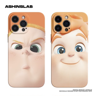 卡通情侶趣味表情插畫iPhone15ProMax適用蘋果14全包精孔磨砂軟殼手機(jī)殼12可愛13新款 ASHINSLAB原創(chuàng)16個(gè)性