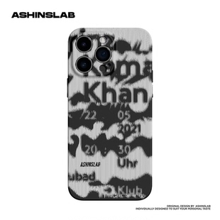 ASHINSLAB原创潮流暗黑噪波扭曲文字适用iphone17苹果16ProMax系列13全包精孔软壳12防摔小众高级感15男个性