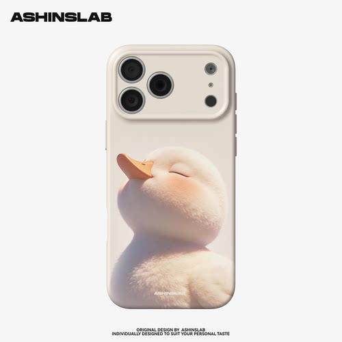 软fufu小白鸭 适用iPhone17ProMax软壳苹果16华为mate80p精孔磨砂小米15小众不撞壳14plus全包可爱P70原创P50