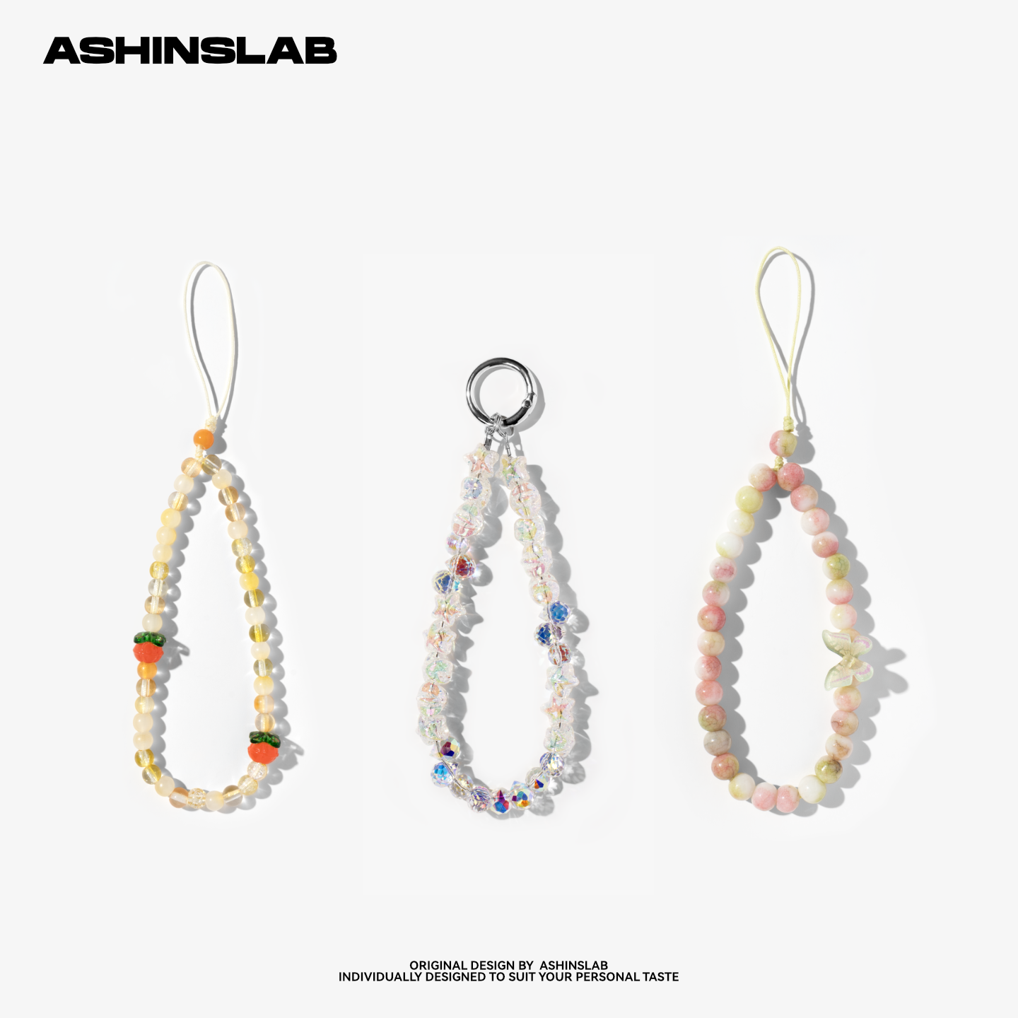 ASHINSLAB 原创手机链挂绳冰透彩珠简约进口串珠便携手机壳挂饰女