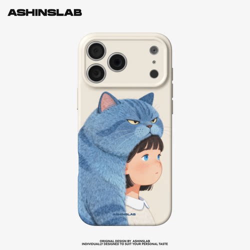 猫咪和我 适用iPhone17ProMax肤感软壳新款苹果16华为mate80p精孔磨砂小米15小众不撞壳14plus全包13原创P70