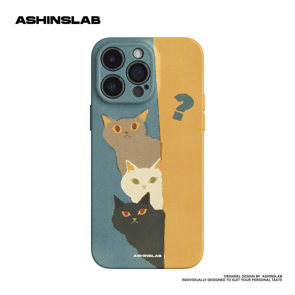 ASHINSLAB适用苹果17ProMax好奇猫咪们iPhone16华为mate40精孔软壳14防摔小众不撞壳13全包P40女生12可爱15