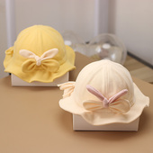 女宝宝帽子渔夫帽婴儿帽子春秋冬季 9个月可调节宝宝盆帽7 婴幼儿8