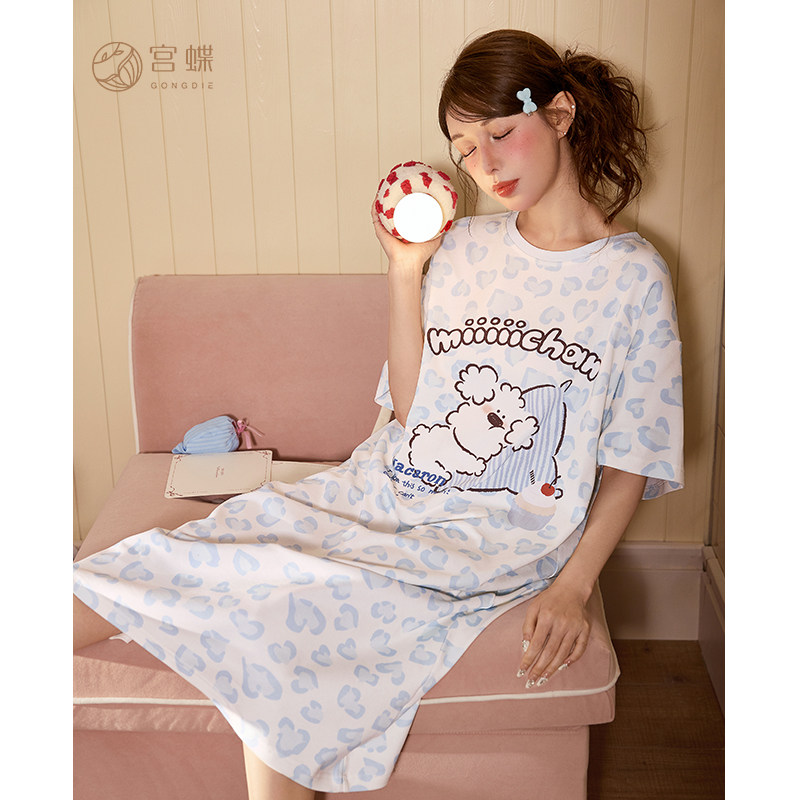 宫蝶【凉感型】miiiiichan少女卡通睡裙莫代尔棉外穿家居服