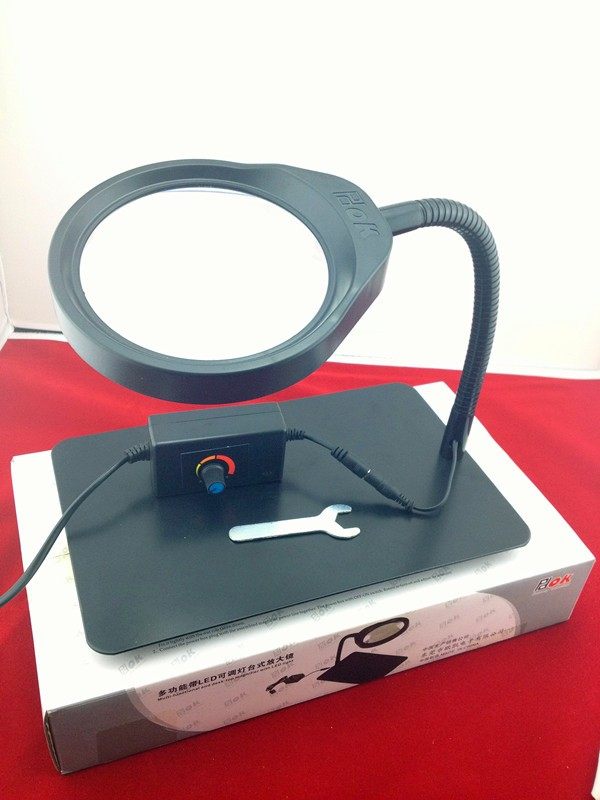 PDOK台式放大镜维修检查老人阅读LED灯放大镜台灯PD-032C 8倍高清