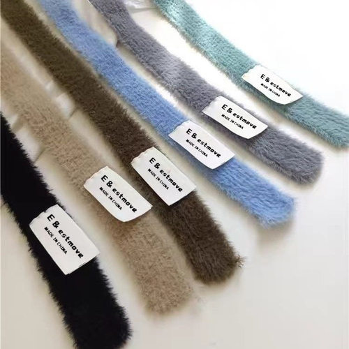 小围巾细窄围巾凹造型个性单品亚比风女春秋冬韩搭配毛绒小围脖