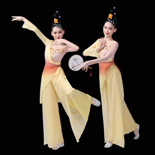 女寒依疏影剧目服古典舞成人演出服女中国风黄色独舞飘逸舞蹈服装