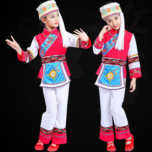 白族服装儿童新款少数民族演出服女童云南大理幼儿舞台走秀表演服