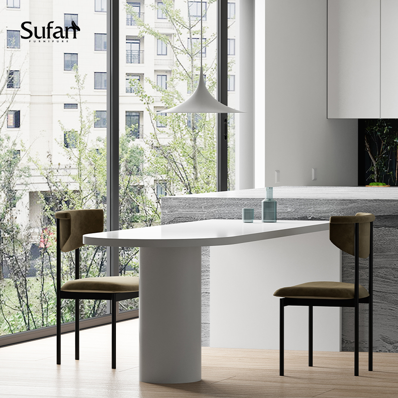 舒梵北欧设计师节省空间岛台餐桌