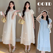 甜美减龄孕妇连衣裙 简约显瘦温柔风气质花朵长款 2026夏季 新款