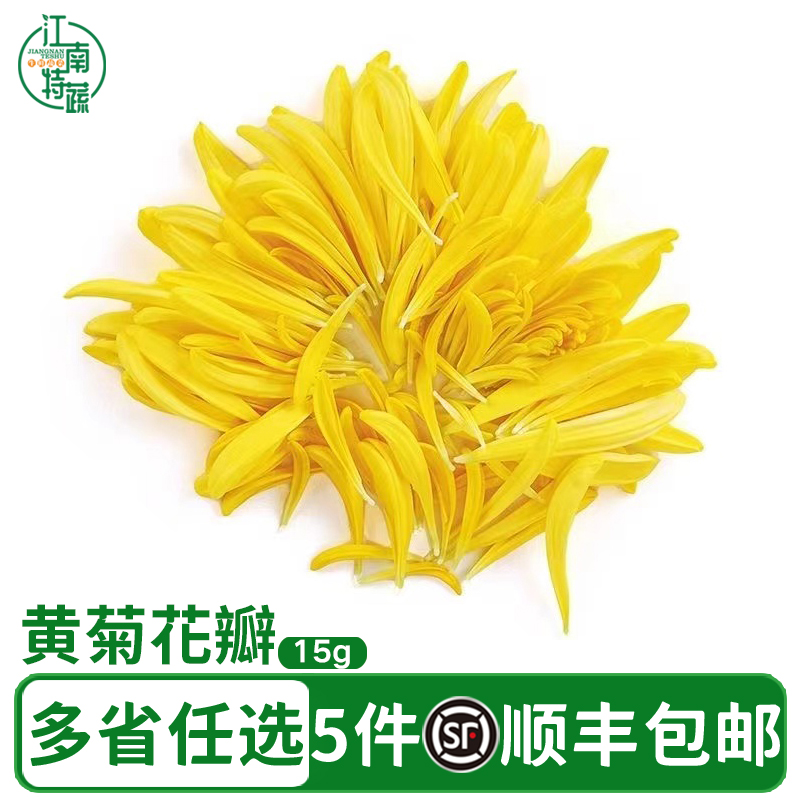 黄菊花瓣新鲜摆盘装饰花草点缀