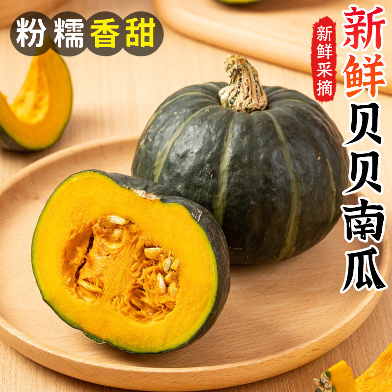 真贝贝南瓜新鲜正宗板栗味小南瓜粉糯甜日本栗面老瓜5斤宝宝铺食