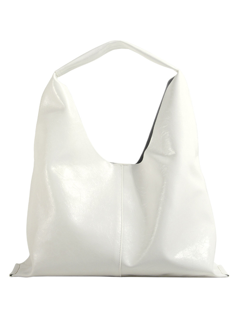 White hobo shoulder bag on a plain background