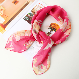 丝巾百搭小领巾春秋轻薄款 65cm小方巾女印花英伦韩版 纱巾 新款 夏季