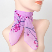 妈妈丝巾春夏天女士65厘米小方巾薄款 饰百搭小围巾披肩纱巾头巾 装