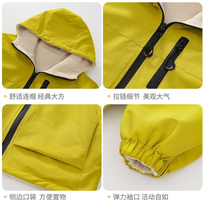 男童冲锋衣童装休闲外套秋冬加绒