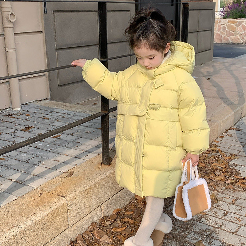 女童中长款衣服儿童连帽外套中大