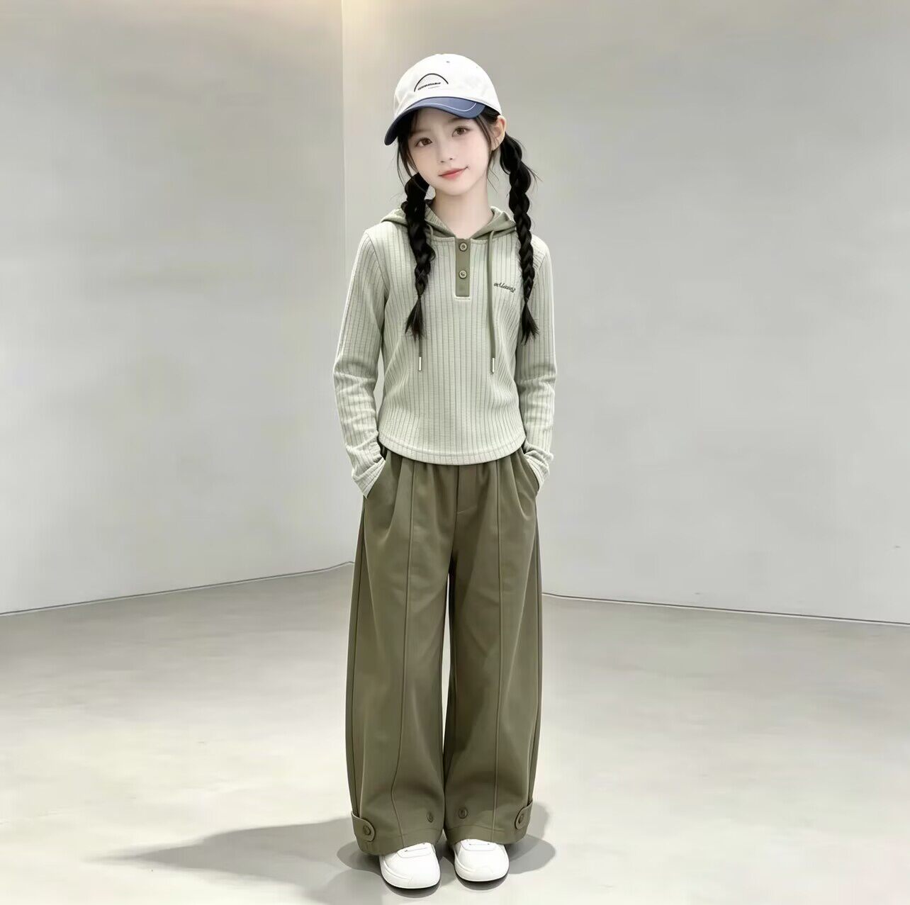 女童小清新休闲套装洋气两件套