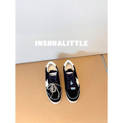 藏青色烫钻五星做旧脏脏鞋