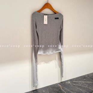 26FW BVKV 3.28 新品 打底T恤 字母贴布一字肩长袖