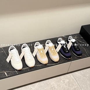 Shoe 女 26FW 帆布拼接圆头休闲德训鞋 新品 BVKV宝藏