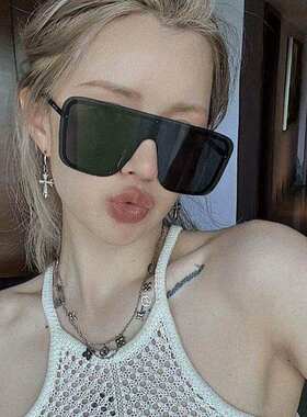 无边框设计方款墨镜太阳镜女