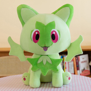 卡通新叶猫公仔儿童礼物宠物精灵豆丁兽菊叶草玩偶数码宝贝