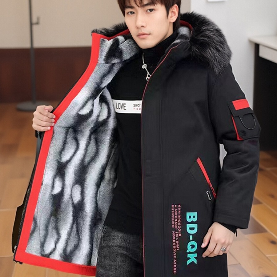 新款派克服加绒冬季狐狸毛中长款