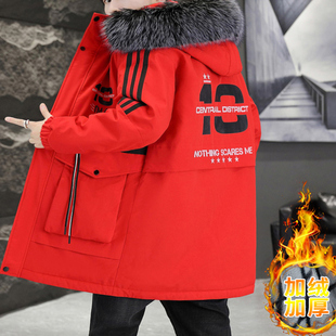 中长款加绒加厚零下抗寒东北大棉袄男士派克服新款潮连帽羽绒棉服
