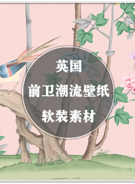 DA-313英国前卫精美潮流墙纸壁纸花纹图案单品与场景软装设计素材