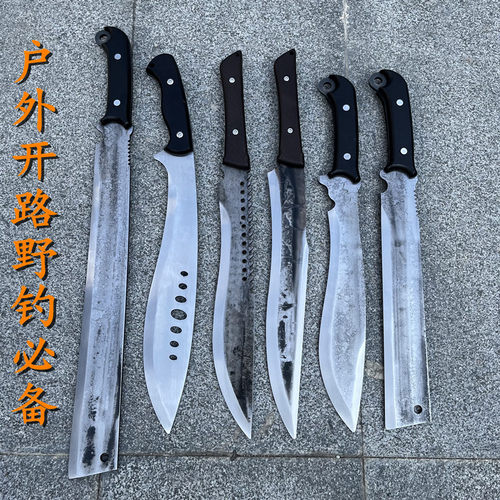 龙泉刀一体弹簧钢尼泊军腿弯刀户外车载防身野外求生长短刀未开刃