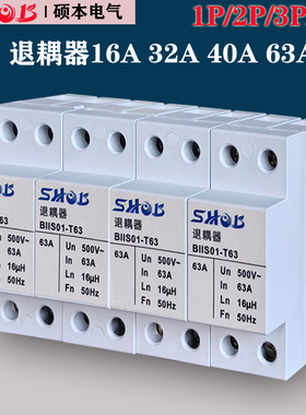 B+C防雷器串联退藕器 避雷器退耦器32A 40A 63A 2P 1P浪涌保护器