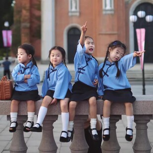 民国学生装儿童演出服幼儿园男女童五四青年六一朗诵合唱红歌比赛