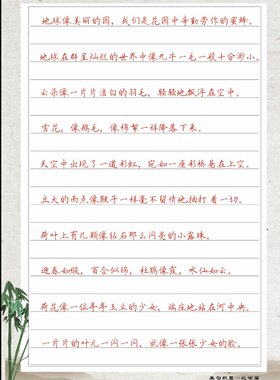 美文修辞A4实用书写条格