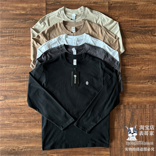 柔软舒适上衣休闲宽松打底衫 T恤男女情侣款 秋季 日系全棉磨毛长袖