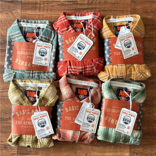 格子衬衫 水洗磨毛打底衫 纯棉上衣男日系宽松长袖 新款 春季 日单工装