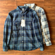 全棉格子衬衫 秋冬重磅加厚男衬衣纯棉水洗磨毛条纹休闲上衣宽松款
