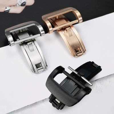 适配理查德米勒实心蝴蝶扣不锈钢表扣手表折叠扣表带配件20mm22mm