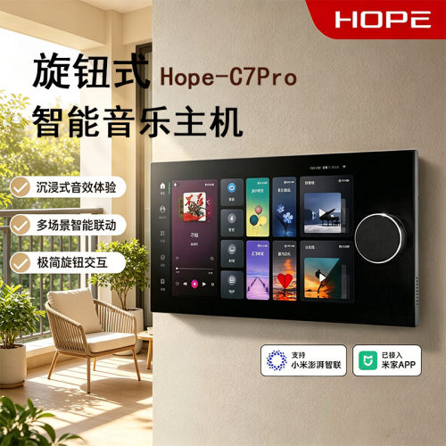 向往背景音乐主机旋钮家庭别墅中控屏c7pro蓝牙开关全屋智能控制