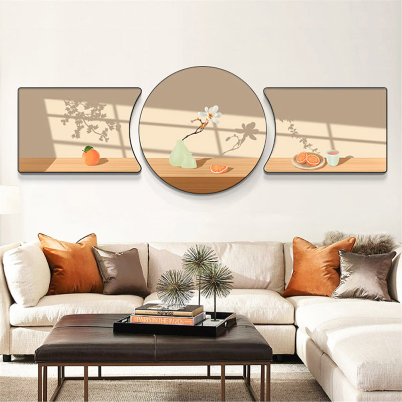 北欧治愈系阳光植物慵懒猫咪客厅沙发背景墙面挂画创意组合装饰画