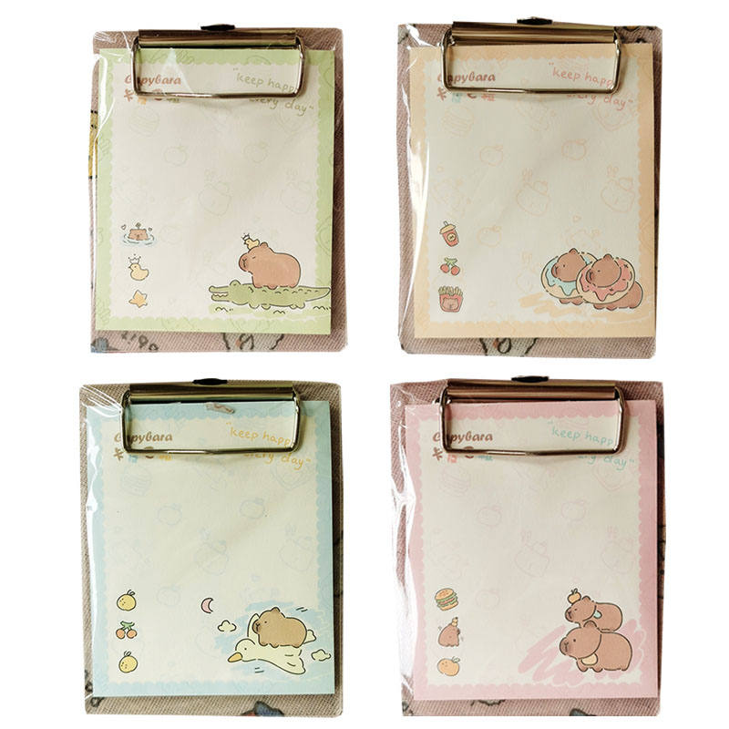 卡皮巴拉亚克力板夹便签本