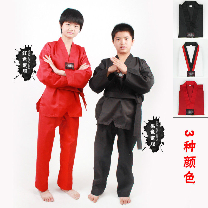 跆拳道服儿童成人全纯棉涤棉半袖跆拳道服