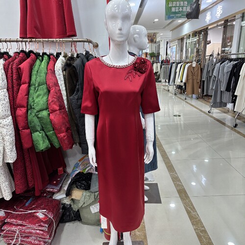 醋酸时尚收腰喜婆婆婚宴服连衣裙