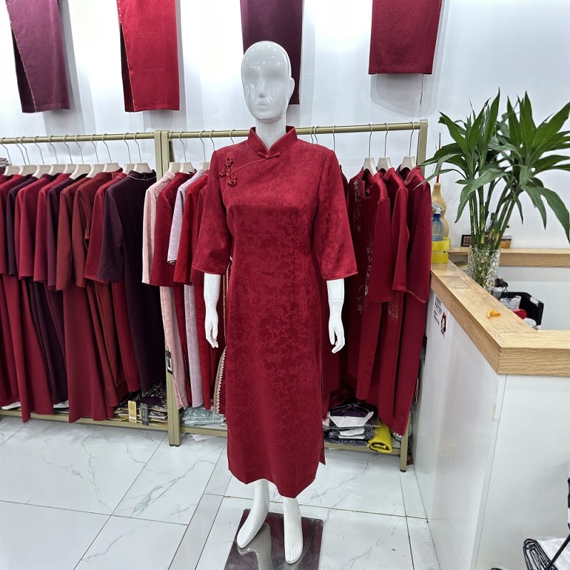 高端醋酸提花中式喜婆婆婚宴礼服