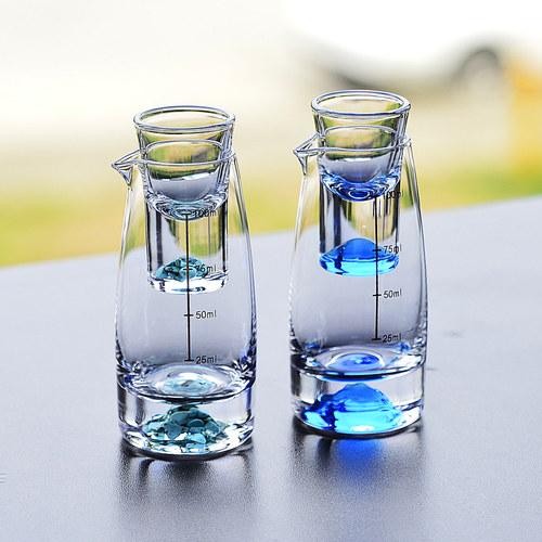 水晶玻璃白酒杯分酒器蓝山中国风